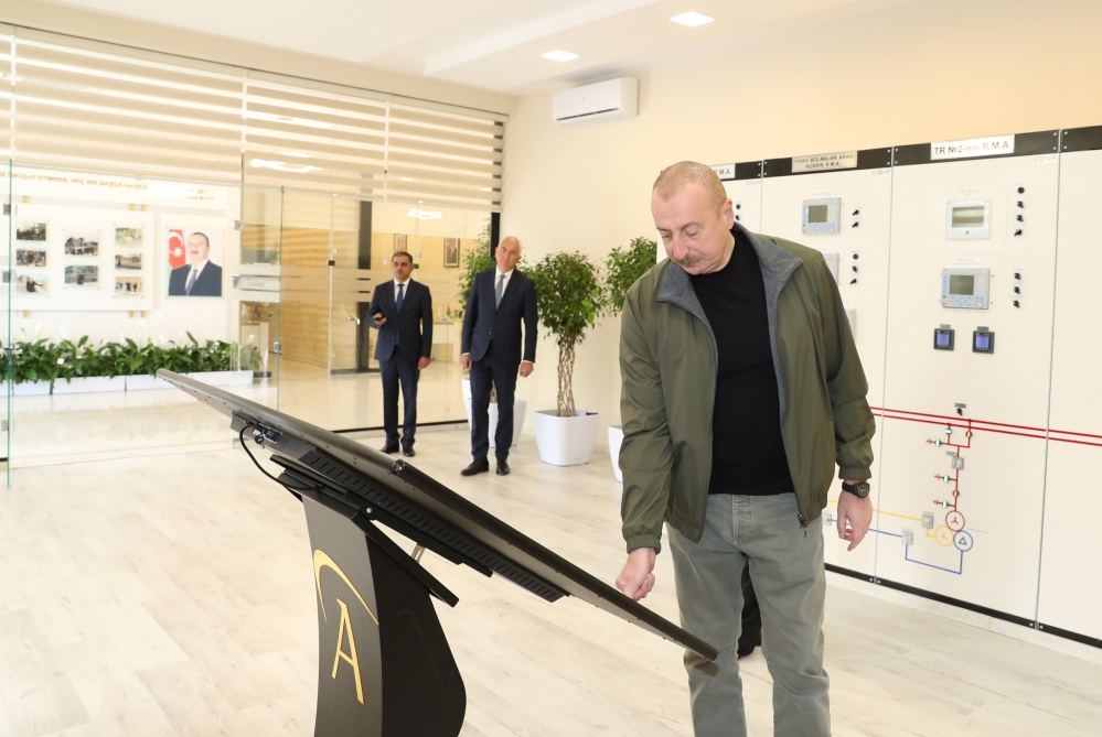 Президент Ильхам Алиев принял участие в открытии подстанции «Горчу» в Лачинском районе (ФОТО)