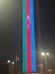 Azerbaijani flag projected on building of UAE National Oil Company (PHOTO)