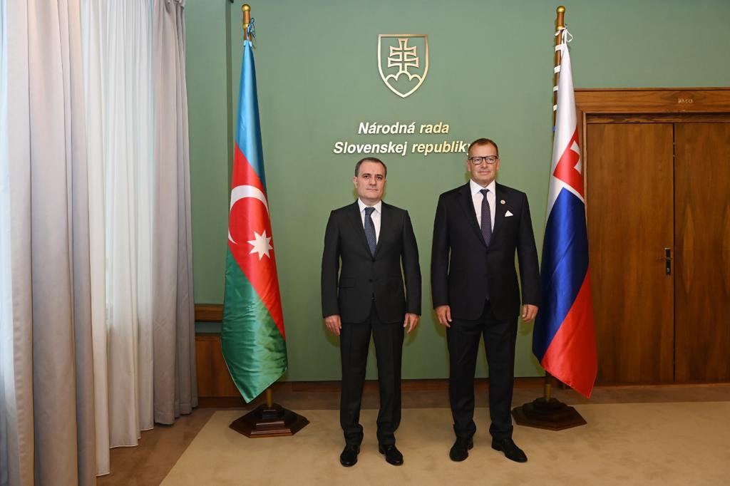 Azerbaijani FM meets with Chairman of National Assembly of Slovakia (PHOTO)