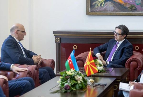 Assistant to First VP of Azerbaijan, N.Macedonia’s president discuss peace process in S.Caucasus (PHOTO)