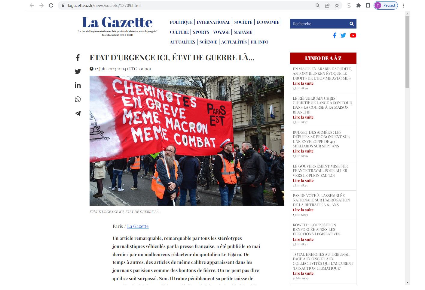 Fransanın "La Gazette" onlayn qəzetindən "Le Figaro"da Azərbaycana qarşı əsassız fikirlərin yer aldığı yazıya cavab
