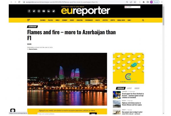 EU Reporter spotlights Azerbaijan's captivating tourist destinations in its article