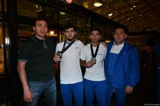 Азербайджанские спортсмены, завершившие участие в III Европейских играх, вернулись на родину (ФОТО)