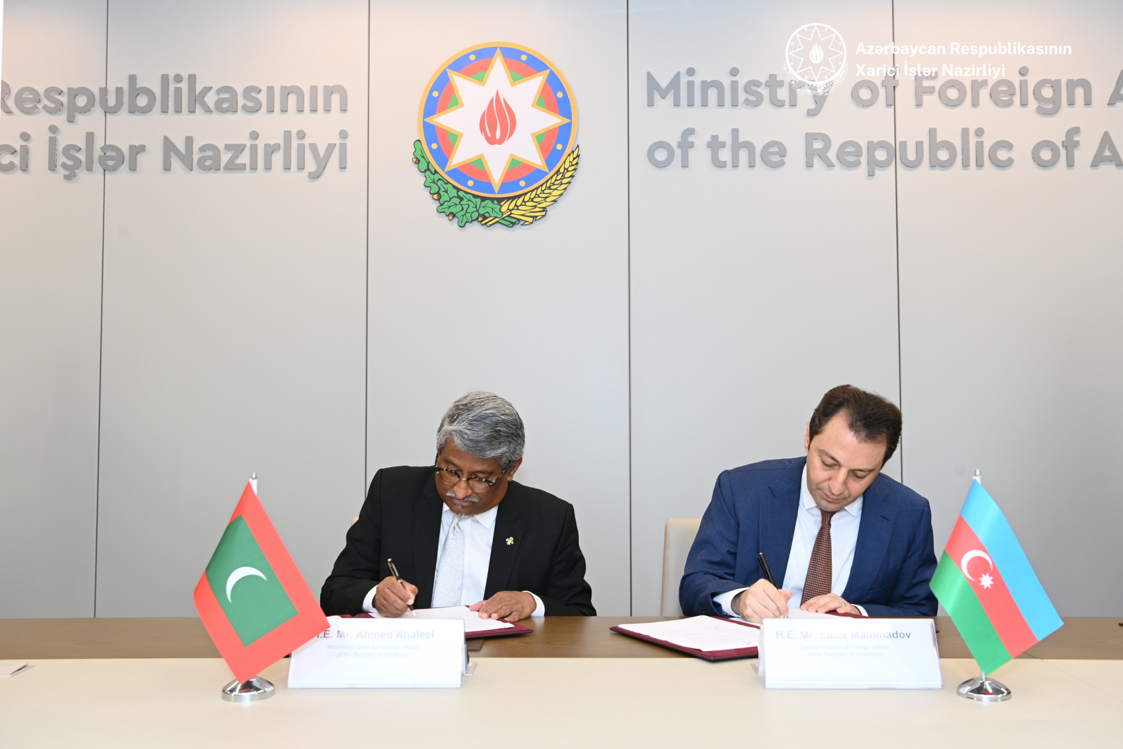 MFAs of Azerbaijan, Maldives sign MoU (PHOTO)