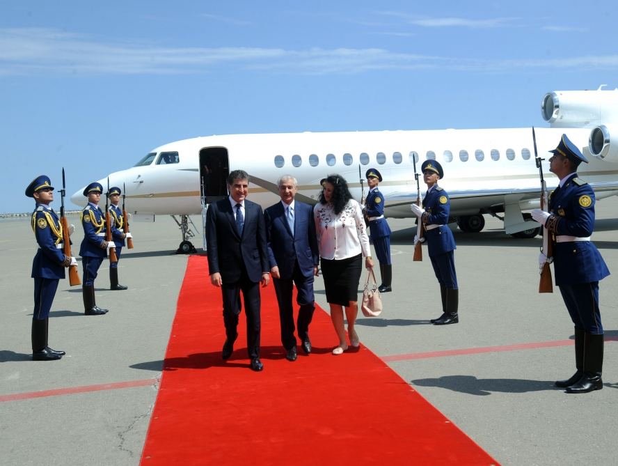 Глава региона Иракский Курдистан Нечирван Барзани прибыл с рабочим визитом в Азербайджан (ФОТО)