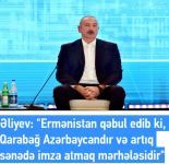 Gürcüstan mətbuatı Prezident İlham Əliyevin Şuşa Forumundakı çıxışından silsilə materiallar dərc edib (FOTO)