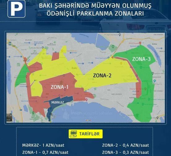 Bakı, Sumqayıt və Gəncədə ödənişsiz parklanma əraziləri açıqlanıb - XƏRİTƏ