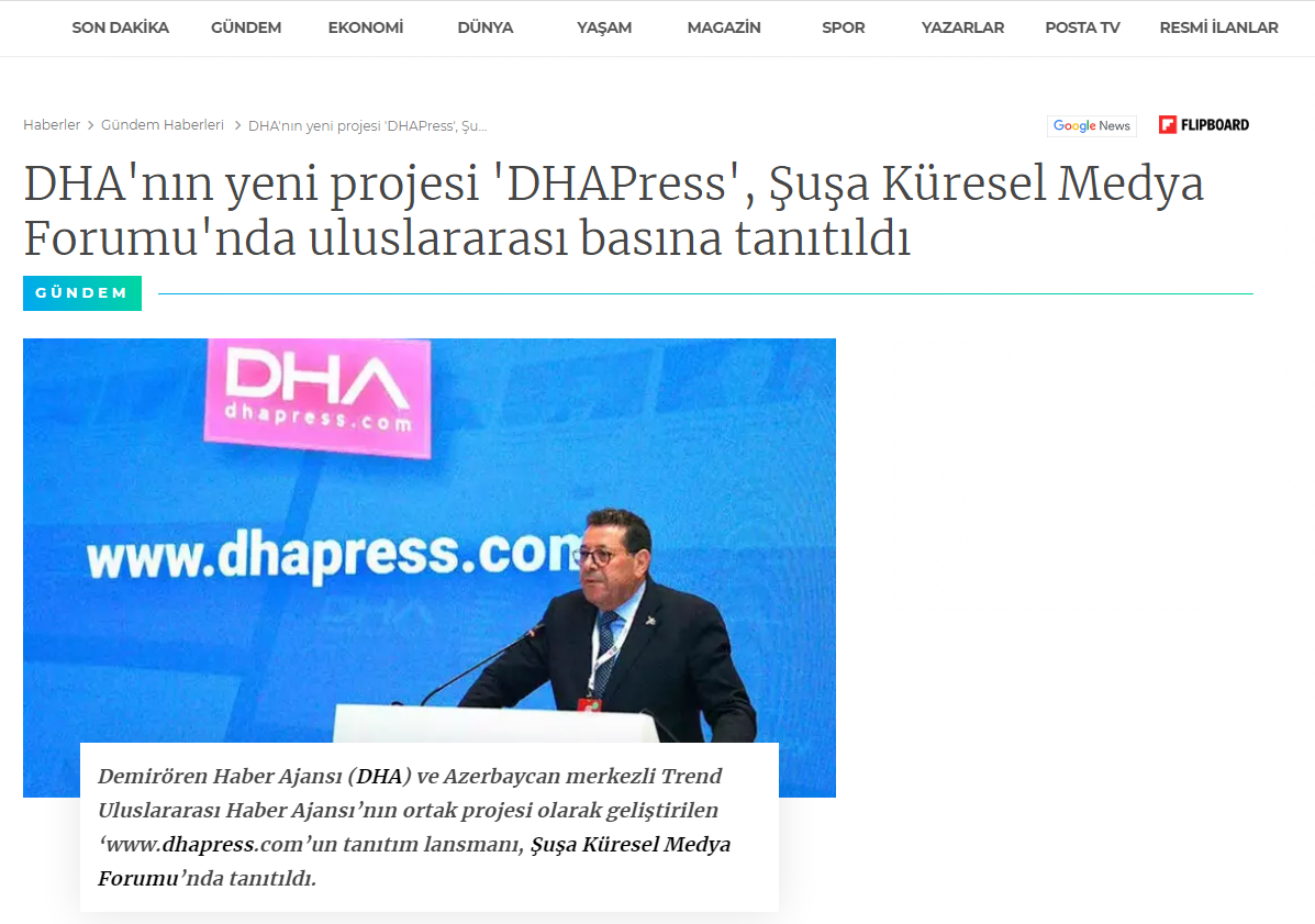 Influential media structures of Türkiye widely cover presentation of "Dhapress" - joint project of Trend and DHA (PHOTO/VIDEO)