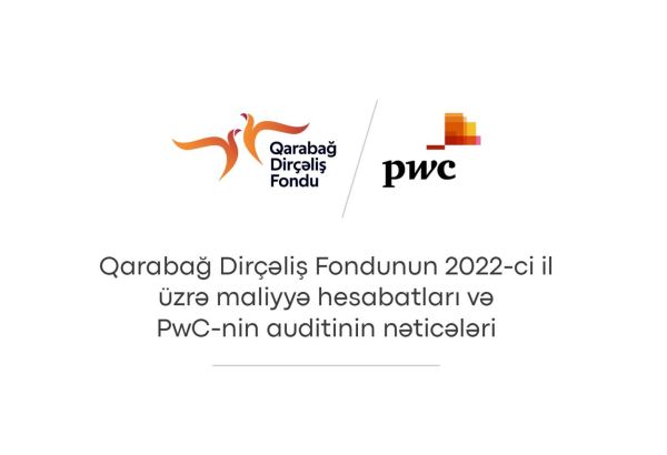 Qarabağ Dirçəliş Fondu 2022-ci il üzrə maliyyə hesabatlarını və PwC-nin auditinin nəticələrini təqdim edir