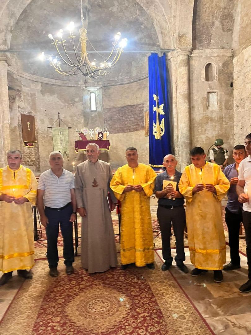 Azerbaijan's Albanian-Udi delegates visit Khudavang monastery in Kalbajar (PHOTO)
