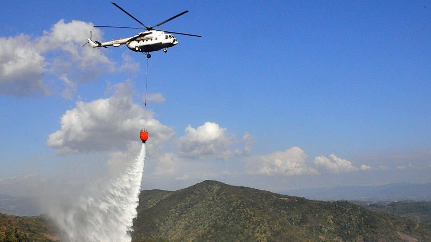 Türkiyədə meşə yanır - Helikopterlər cəlb olundu