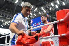 Azərbaycan boksçusu Nicat Hüseynov yarımfinala yüksəlib (FOTO)