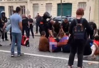 Fransa polisi ermənilərin aksiyasını dağıdıb (VİDEO)