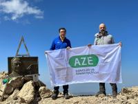 Azerbaijani minister of youth and sports climbs "Heydar Peak" (PHOTO)