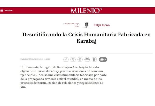 Mexico's Milenio newspaper exposes fake "humanitarian crisis" of Armenians in Azerbaijan's Karabakh