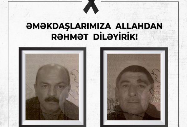 Сотрудники Госагентства автодорог Азербайджана, погибшие в результате теракта в Ходжавенде (ФОТО)