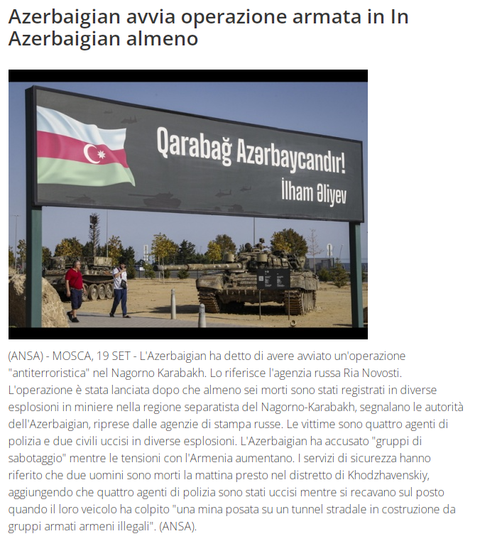 Итальянские СМИ написали об антитеррористических мероприятиях в Карабахе (ФОТО)