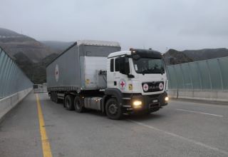 ICRC trucks heading from Lachin to Khankendi (VIDEO)