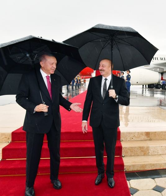 President Recep Tayyip Erdogan arrives in Azerbaijan's Nakhchivan on official visit (PHOTO)