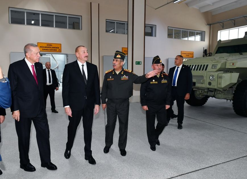 Президент Ильхам Алиев и Президент Реджеп Тайип Эрдоган приняли участие в открытии Нахчыванского восстановительно-промышленного военного комплекса (ФОТО)