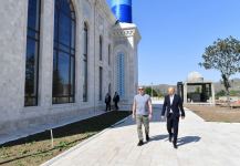 President Ilham Aliyev gets acquainted with work done in Zangilan city Mosque built by Heydar Aliyev Foundation (PHOTO/VIDEO)