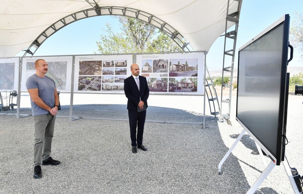 President Ilham Aliyev lays foundation of Alibeyli village in Zangilan (PHOTO)