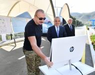 President Ilham Aliyev participates in ceremony to commission Sugovushan reservoir after its repair and renovation in Tartar district (PHOTO/VIDEO)