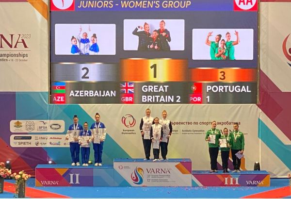 Азербайджанские гимнастки завоевали "серебро" на чемпионате Европы в Болгарии (ФОТО)