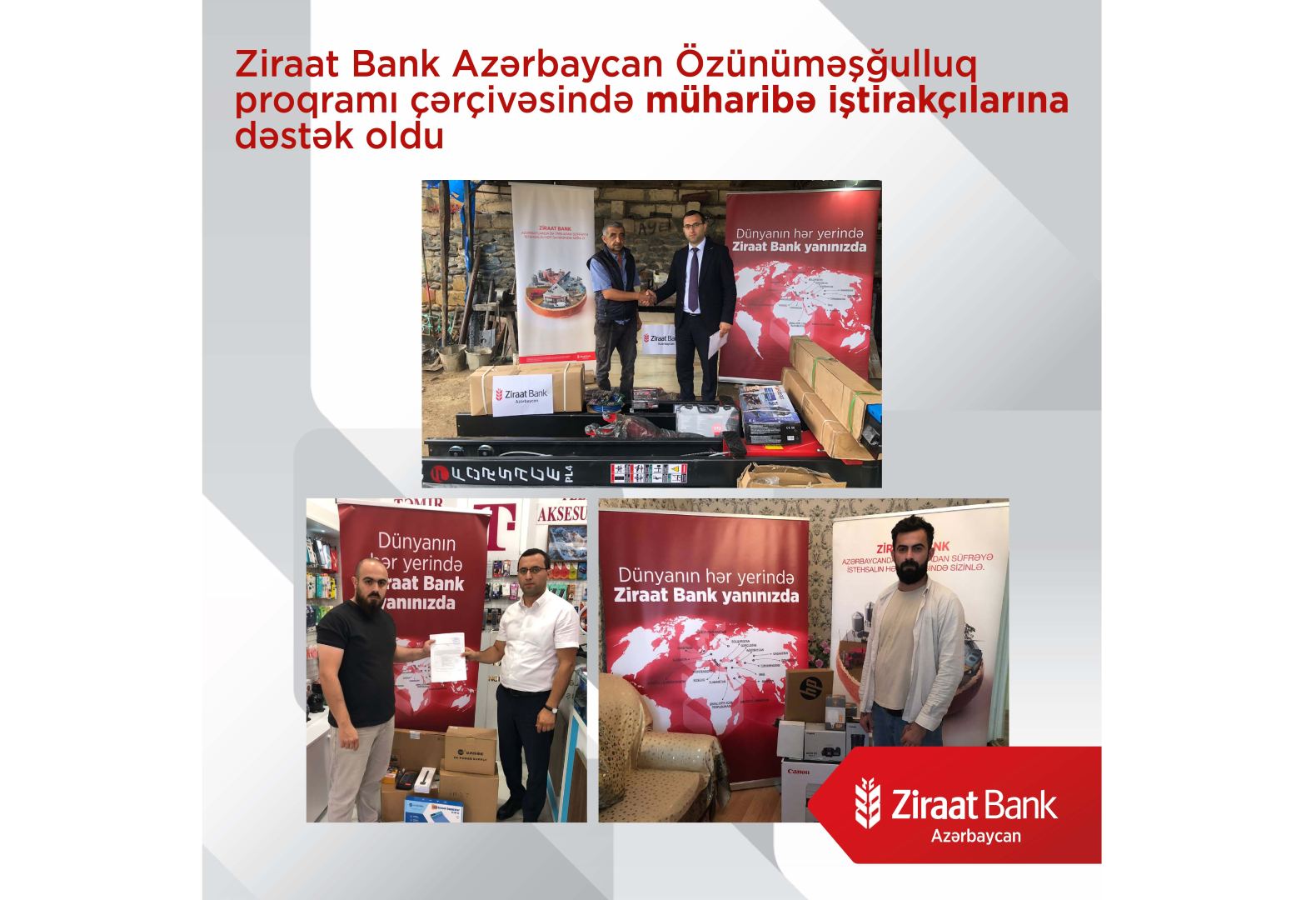 Ziraat Bank Azərbaycan Özünüməşğulluq proqramı çərçivəsində müharibə iştirakçılarına dəstək oldu