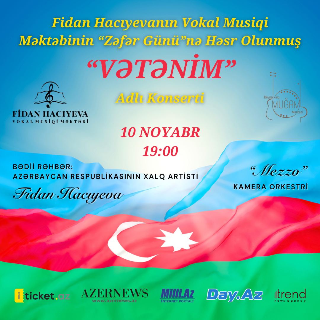 В Международном центре мугама состоится концерт Музыкальной школы вокала Фидан Гаджиевой в честь Дня Победы