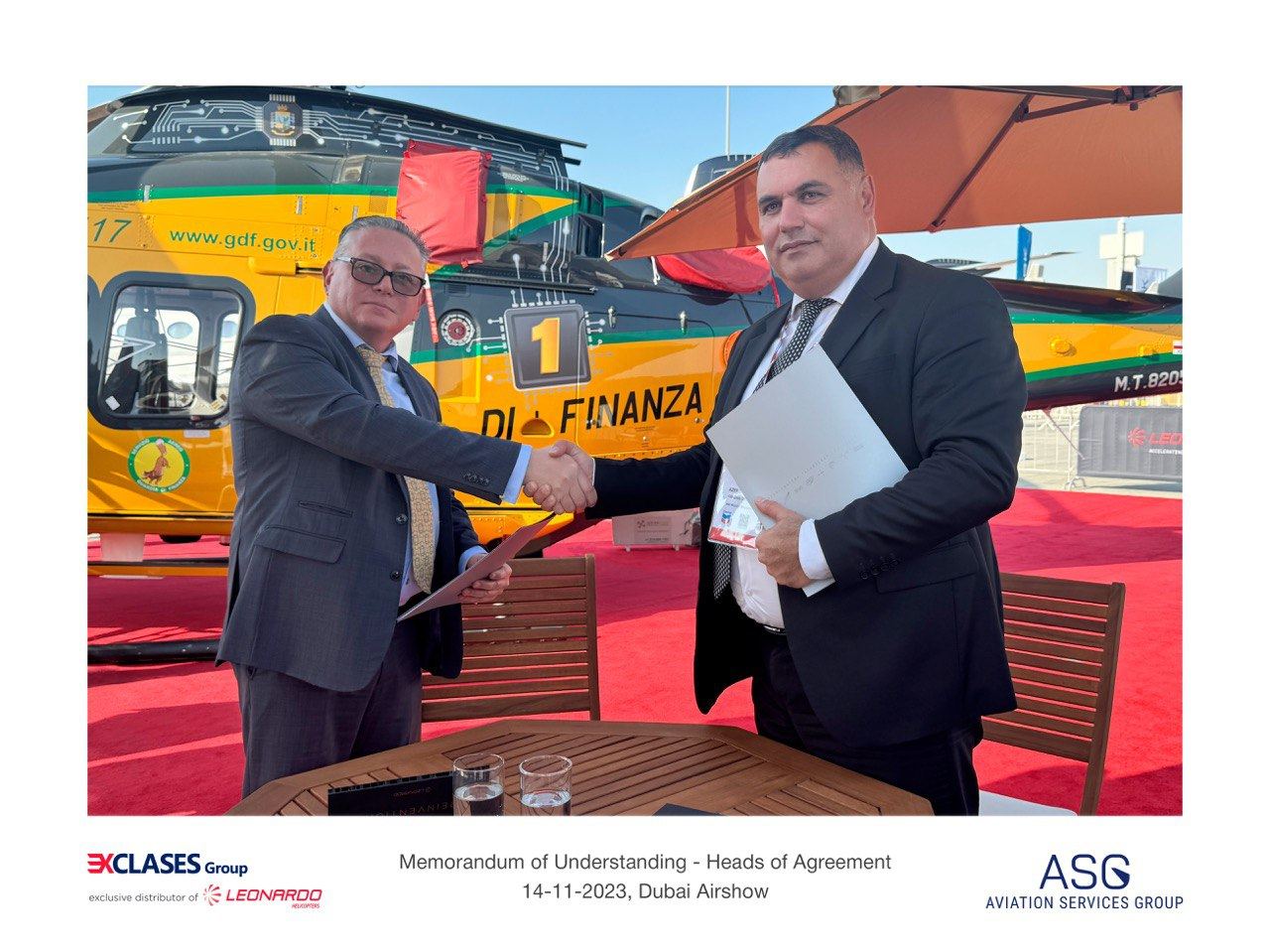 «ASG Helicopter Services» и «Exclases Group» подписали меморандум о приобретении трех вертолетов нового поколения компании «Leonardo» (ФОТО)