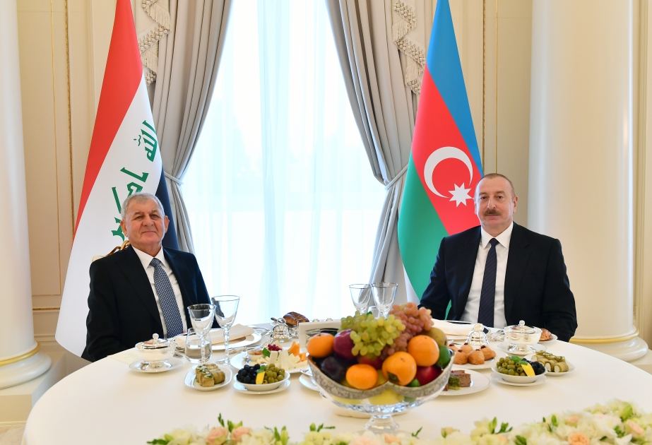 Official lunch hosted on behalf of President Ilham Aliyev in honor of President of Iraq (VIDEO)