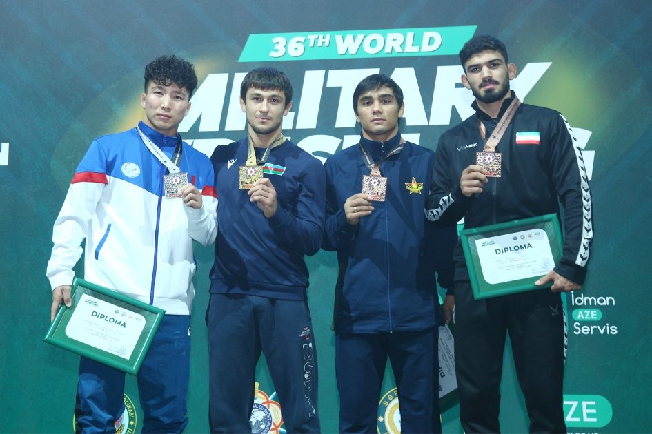 Four Azerbaijani wrestlers crowned world military champions in Baku (PHOTO)