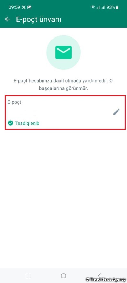 "WhatsApp"da e-poçt doğrulama funksiyasını necə əlavə etmək olar? (FOTO)