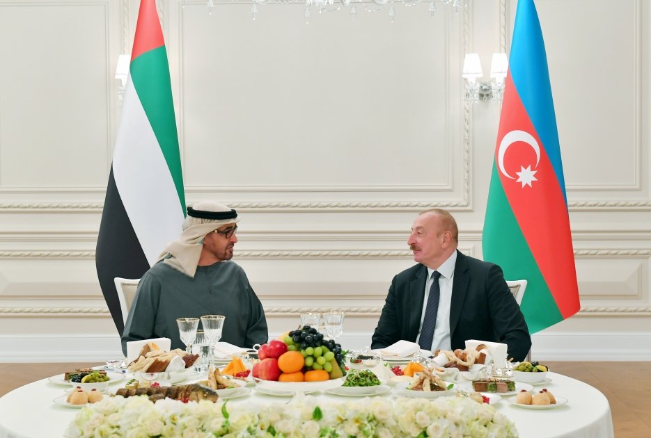 Official reception held in honor of UAE President on behalf of President Ilham Aliyev (PHOTO/VIDEO)