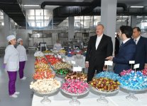 President Ilham Aliyev observes activities of confectionery manufacturing enterprise in Lankaran (PHOTO/VİDEO)