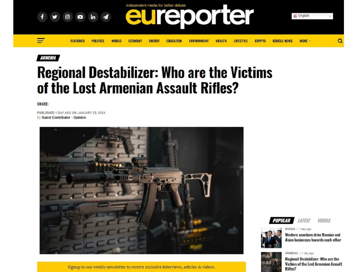 Иран мог передать "потерянное" Арменией оружие ХАМАСу - EU Reporter