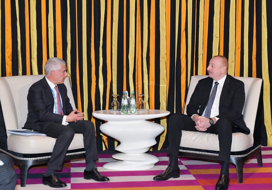 Президент Ильхам Алиев встретился в Мюнхене с генеральным содиректором компании Leonardo (ФОТО)