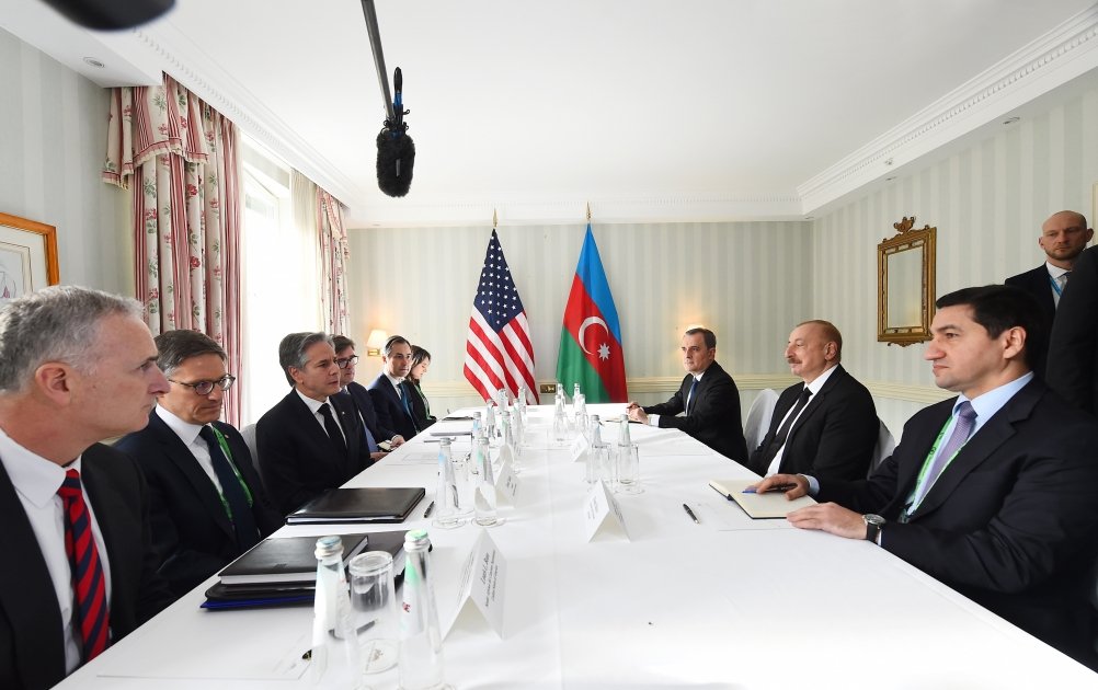Президент Ильхам Алиев встретился в Мюнхене с Энтони Блинкеном (ФОТО)