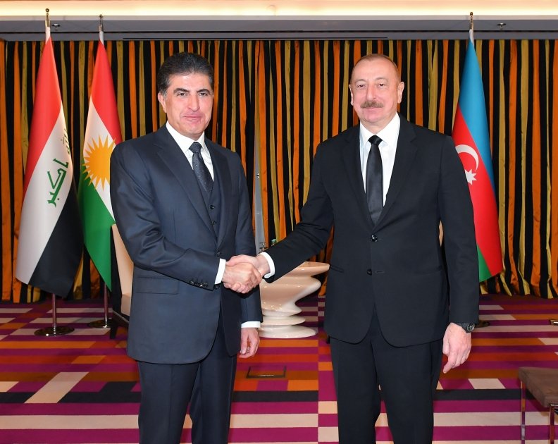 Президент Ильхам Алиев встретился в Мюнхене с главой региона Иракский Курдистан (ФОТО/ВИДЕО)