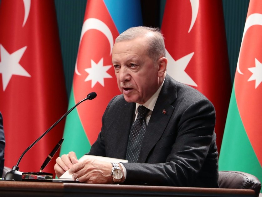 Президент Ильхам Алиев и Президент Реджеп Тайип Эрдоган выступили с заявлениями для прессы (ФОТО/ВИДЕО)
