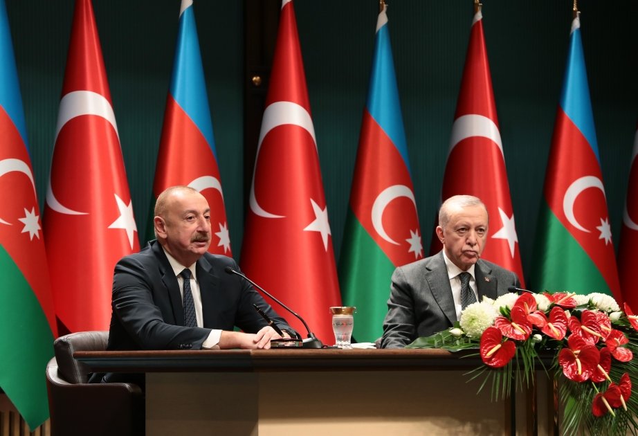 Президент Ильхам Алиев и Президент Реджеп Тайип Эрдоган выступили с заявлениями для прессы (ФОТО/ВИДЕО)