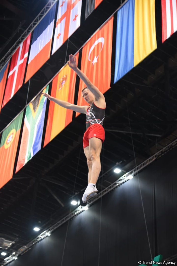 В Национальной арене гимнастики проходят подиумные тренировки участников Кубка мира по прыжкам на батуте и акробатической дорожке (ФОТОРЕПОРТАЖ)