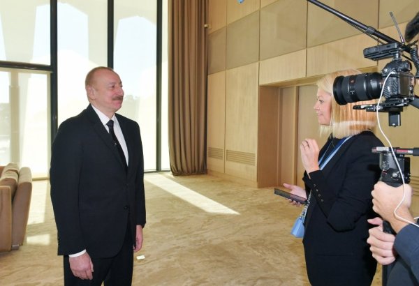 Президент Азербайджана Ильхам Алиев дал интервью телеканалу «Евроньюс» (ВИДЕО/ФОТО)