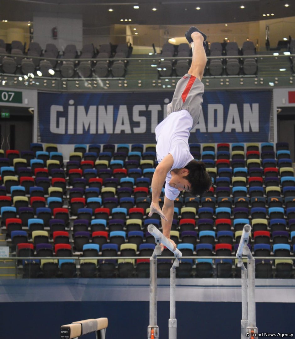 Artistic Gymnastics World Cup athletes hone at Baku's National Gymnastics Arena (PHOTO)