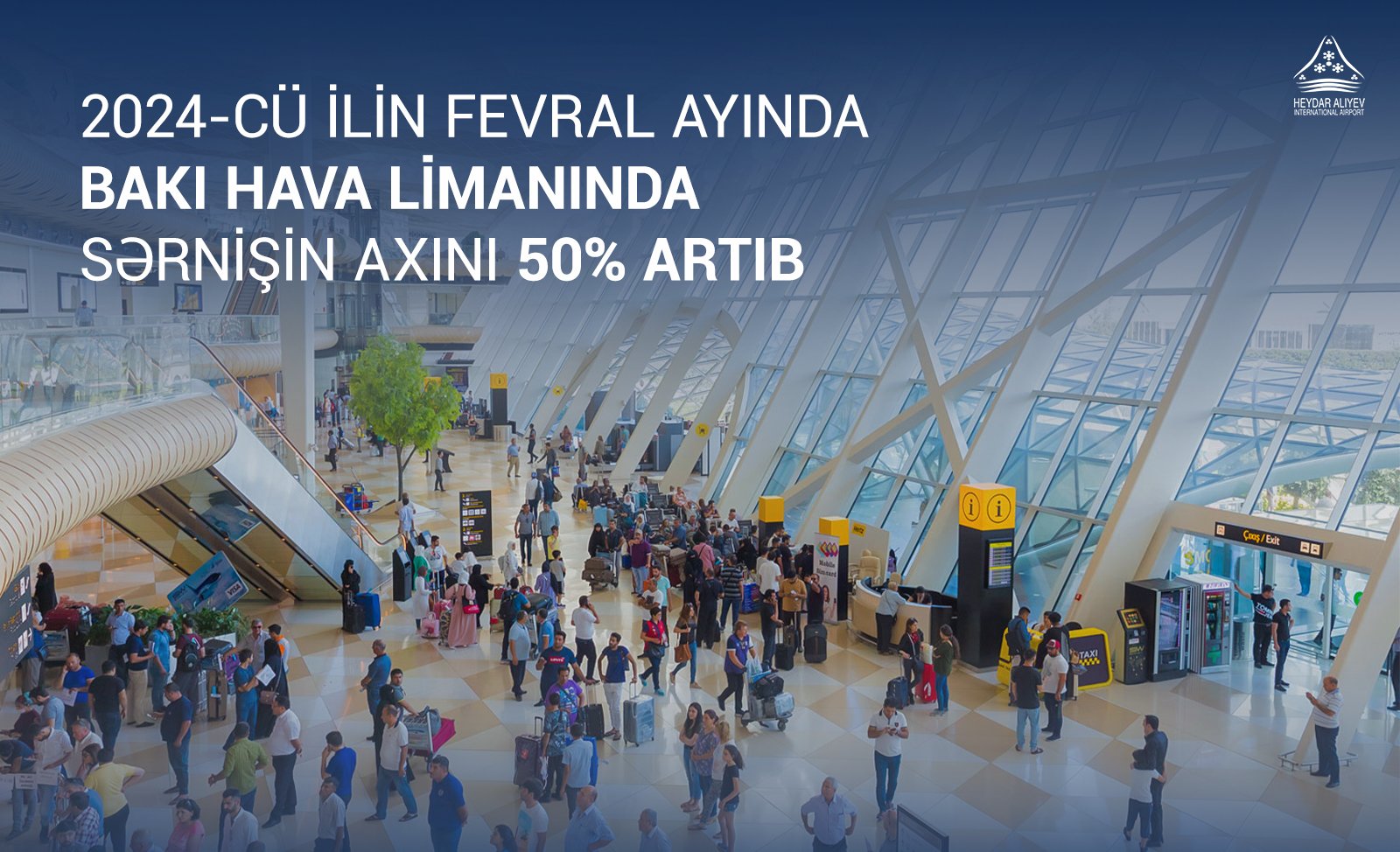 In February 2024, passenger flow at Baku airport increased by 50%