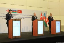 Azerbaijani, Turkish, Georgian FMs hold joint press conference (PHOTO/VIDEO)