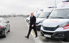 Президент Ильхам Алиев ознакомился с закупленными современными автомобилями скорой медицинской помощи (ВИДЕО/ФОТО)