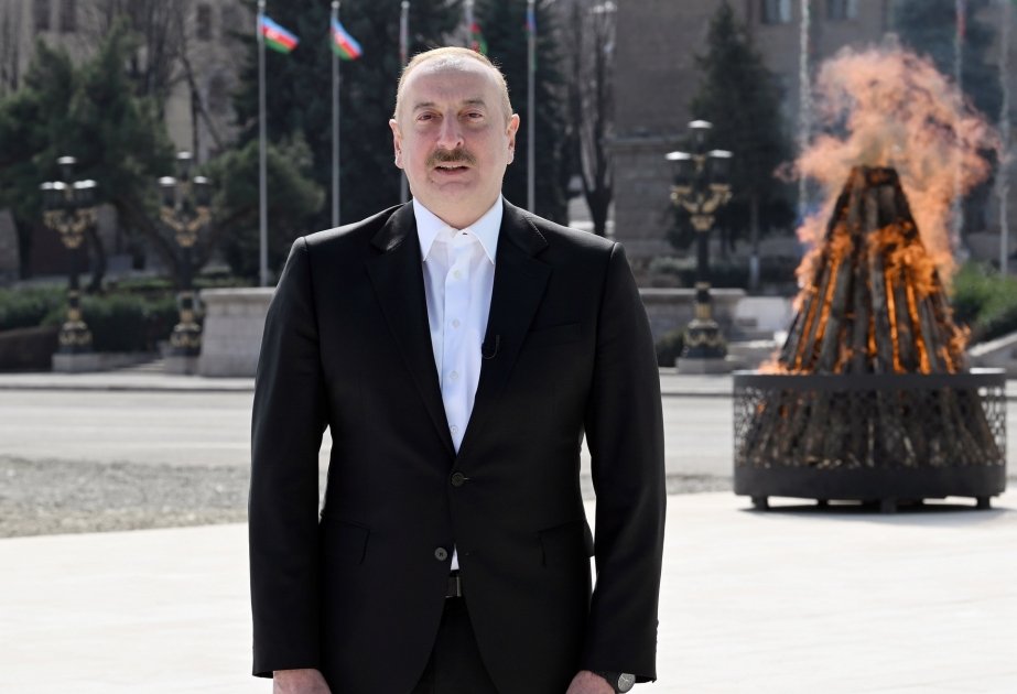 Президент Ильхам Алиев: Я уже в четвертый раз развожу праздничный костер на освобожденной карабахской земле