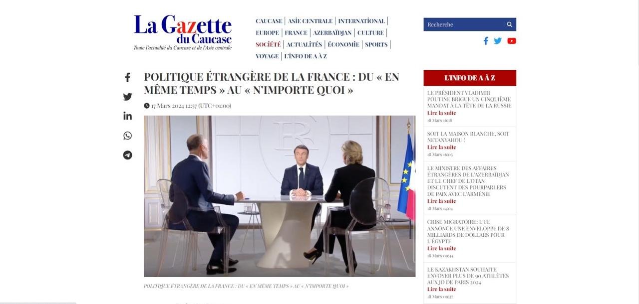 France is once again seeing history being written without it -  La Gazette du Caucase